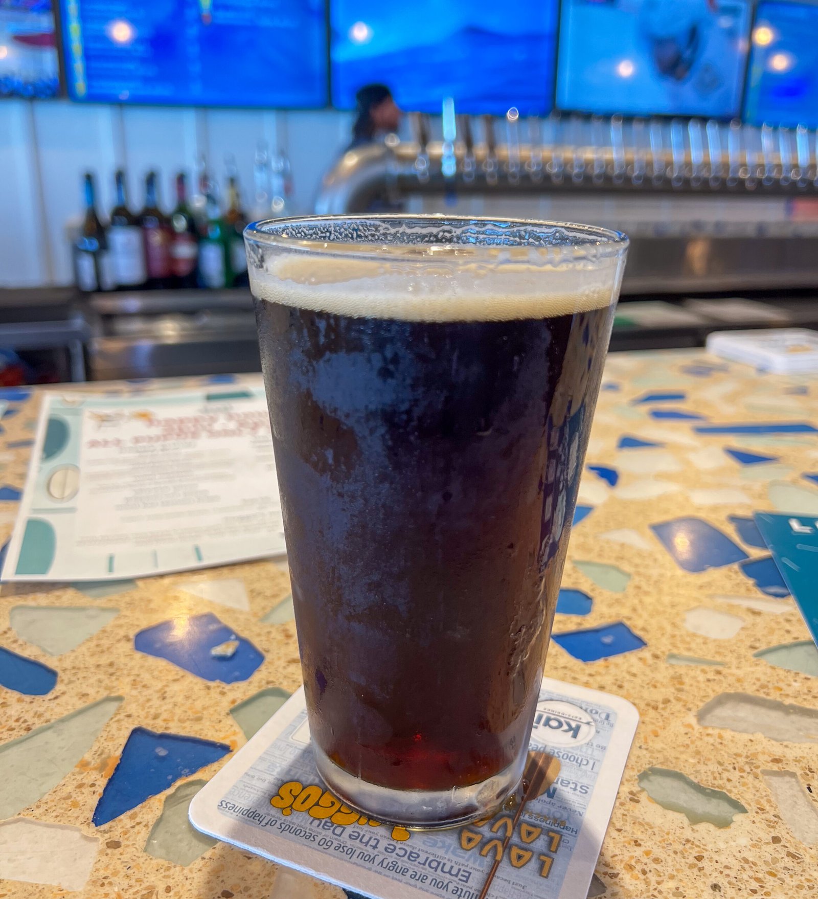My favorite beer: the koko brown from Kona Brewing at Kai