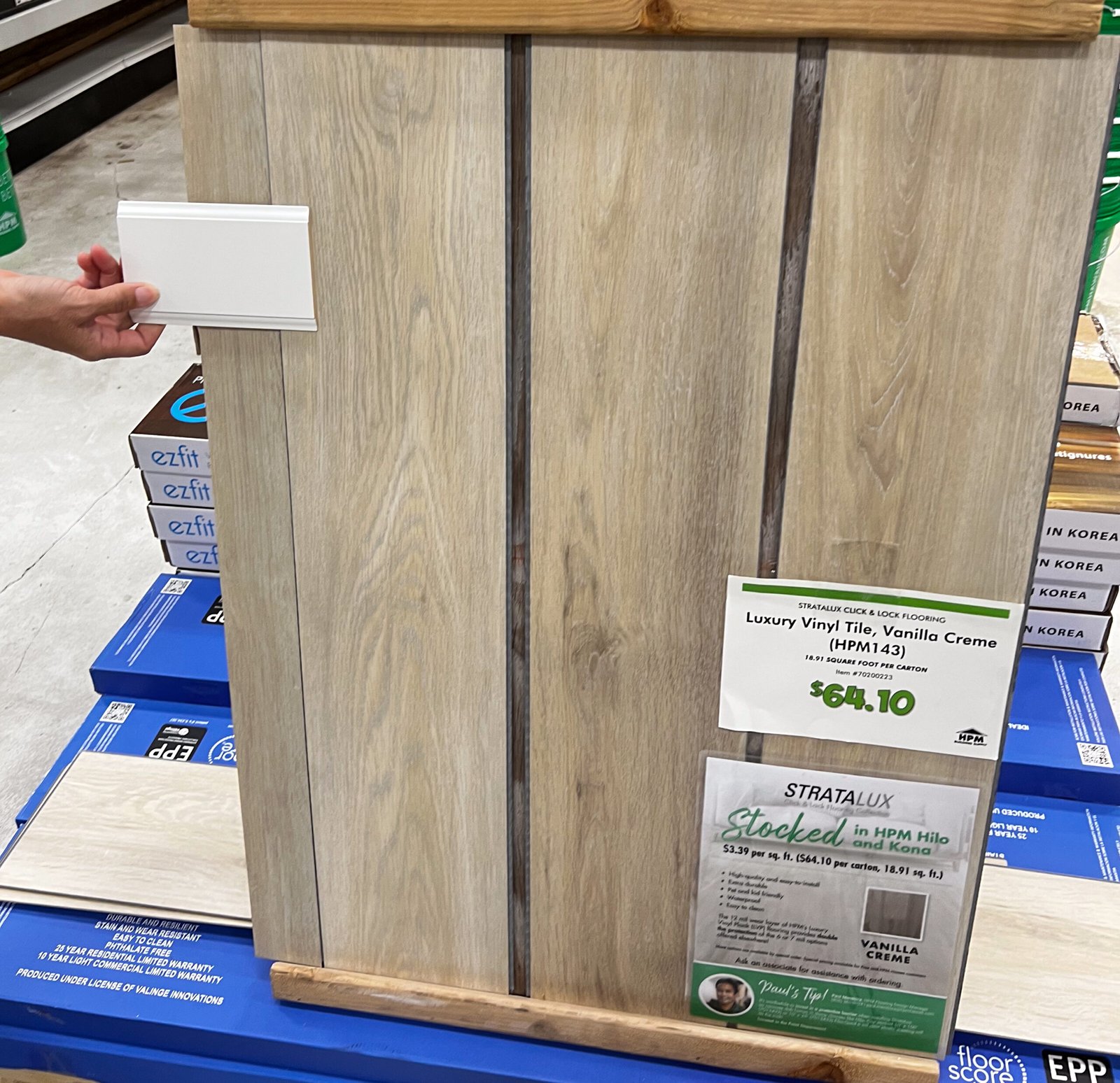 The cabinets up against the proposed flooring