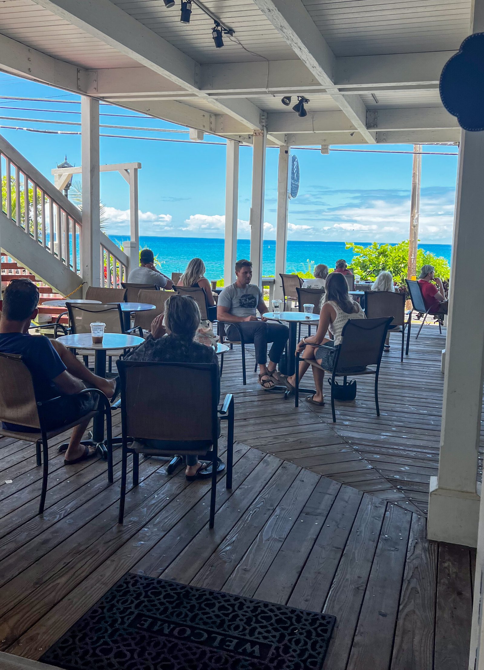 A delightful patio with ocean views at Kona Heaven