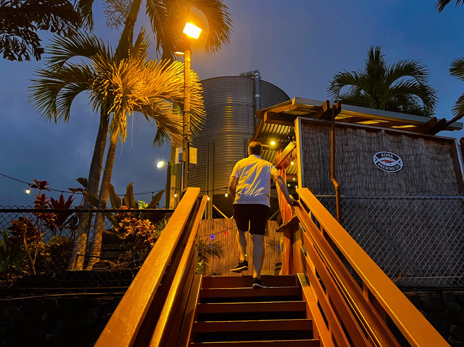 The stairs to Kona Brewing from Kuakini