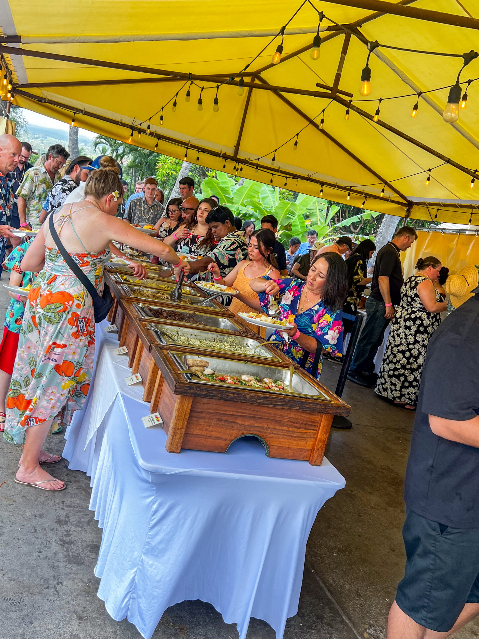 The buffet at the Royal Kona Luau