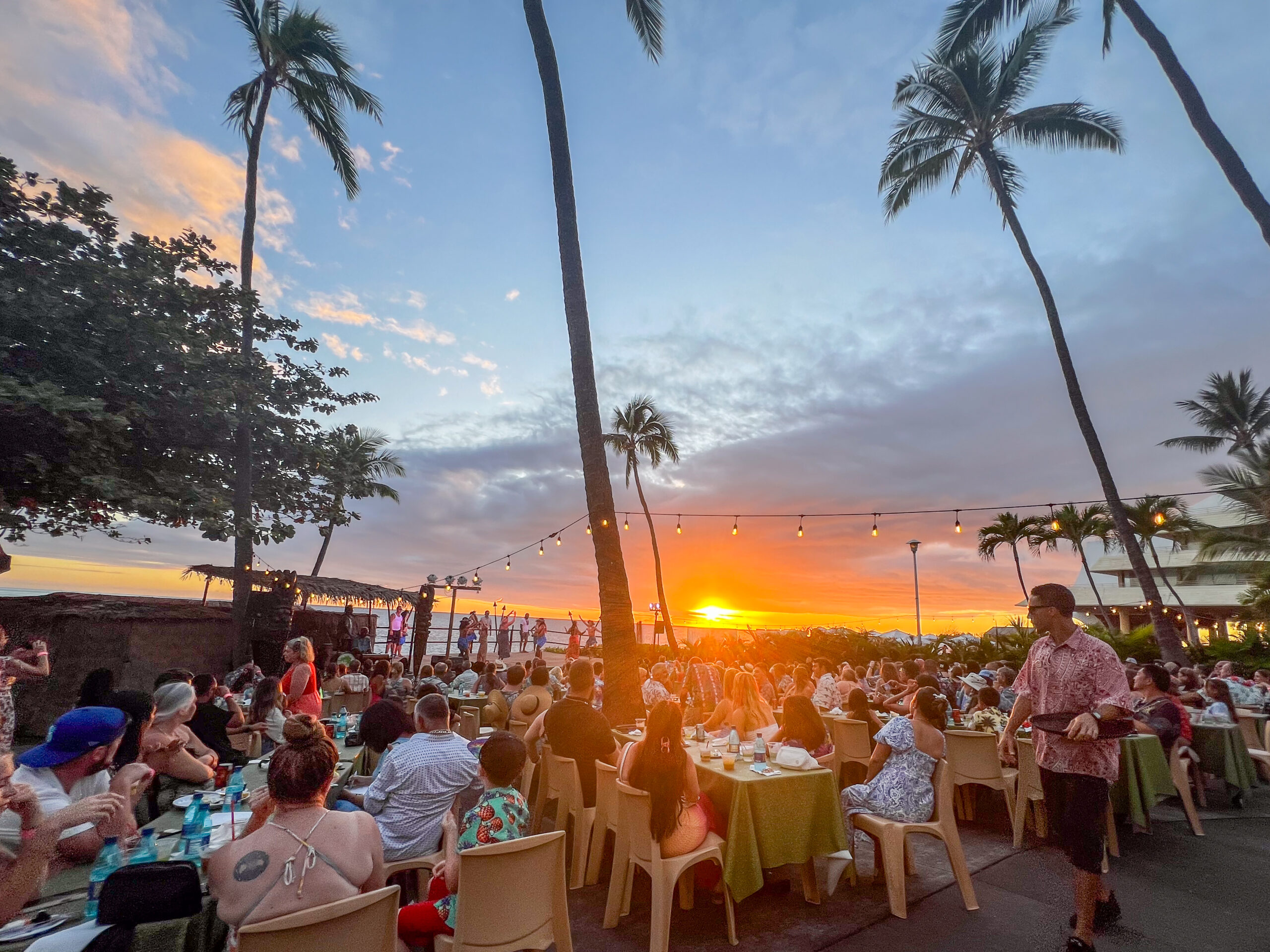 The sunset at the Royal Kona Luau