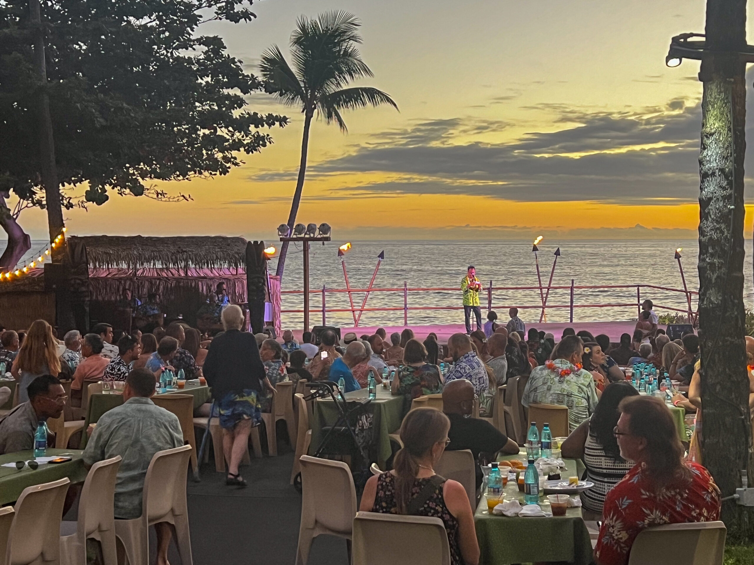 The emcee of the Royal Kona Luau